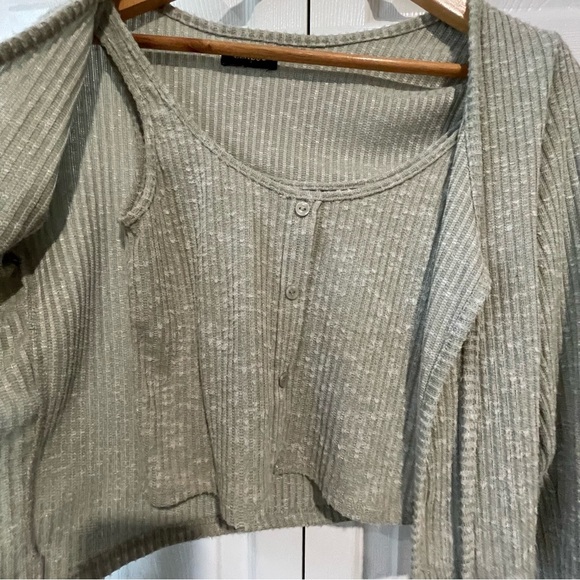 Eclipse Ribbed Knit Top in Light Gray size extra small - Picture 2 of 10
